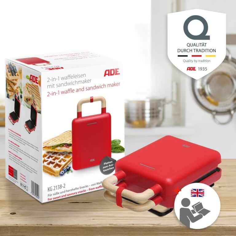 2-in-1 waffle and sandwich maker (Teflon coated) | ADE KG2138-2