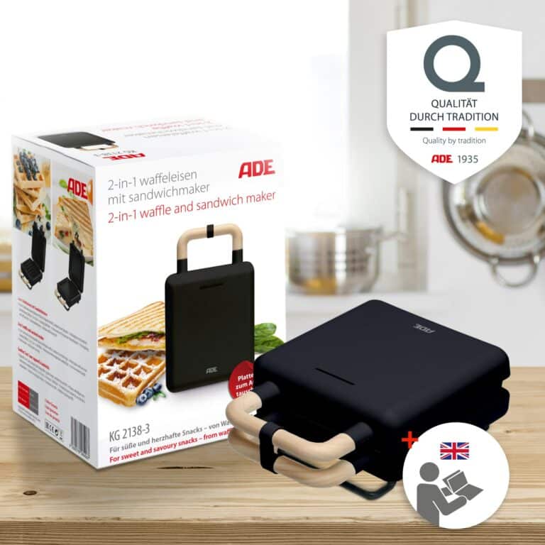 2-in-1 waffle and sandwich maker (Teflon coated) | ADE KG2138-3