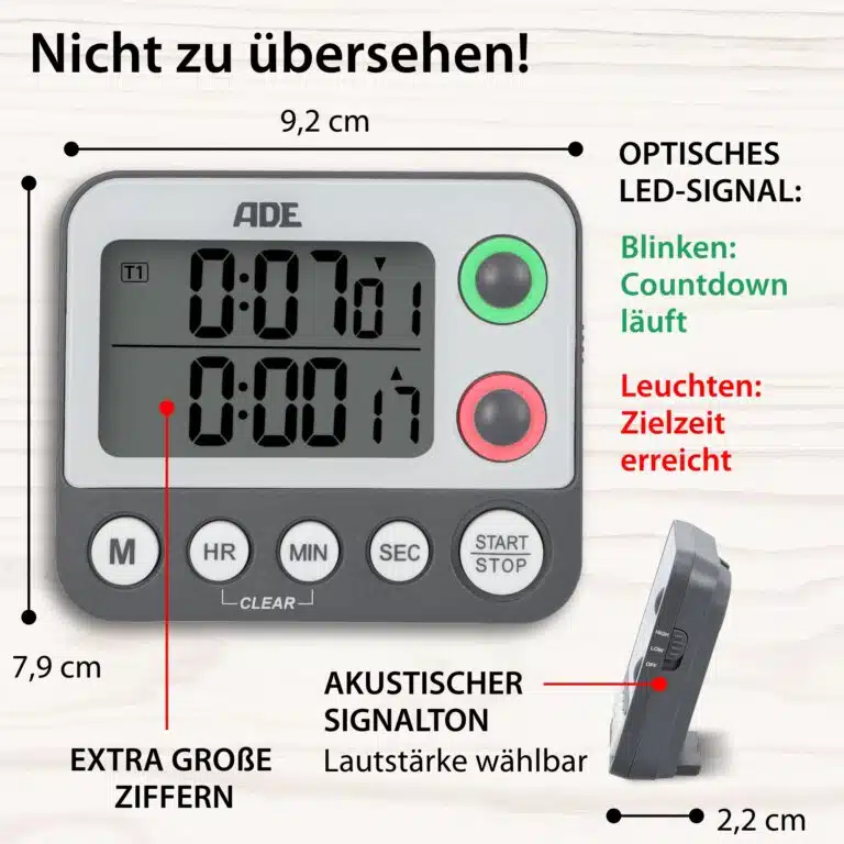 Digitaler Dual-Küchentimer | ADE TD2100-2 - Maße