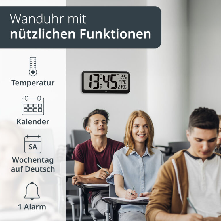 Sehr große digitale Wanduhr mit XXL-Ziffern | ADE CK2302