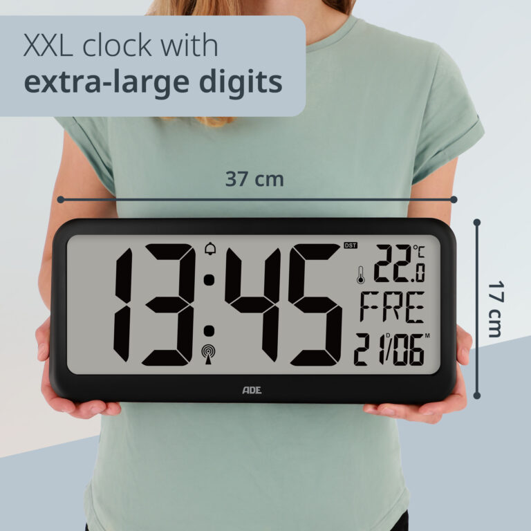 Very large digital wall clock with XXL digits | ADE CK2302