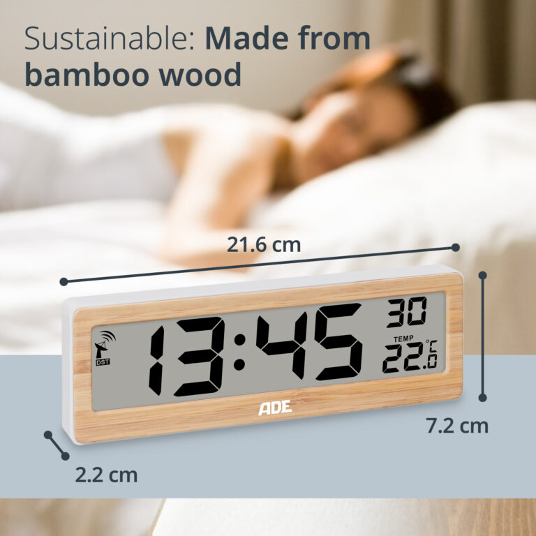 Digital Radio Controlled Clock with Temperature | ADE CK1704