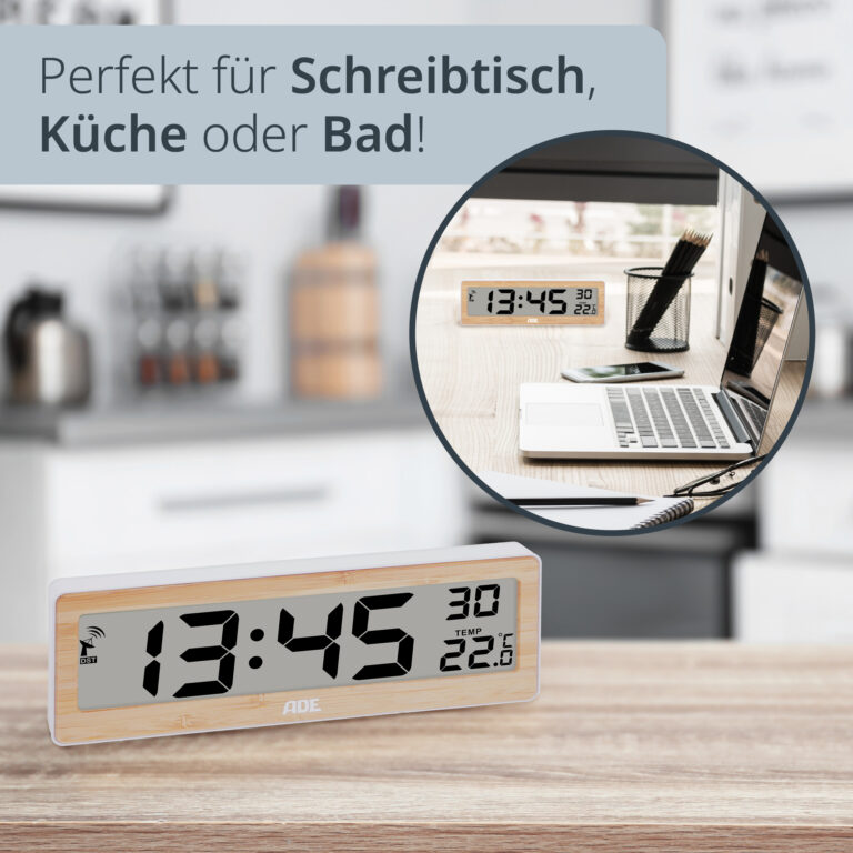 Digitale Funkuhr mit Temperaturanzeige | ADE CK1704
