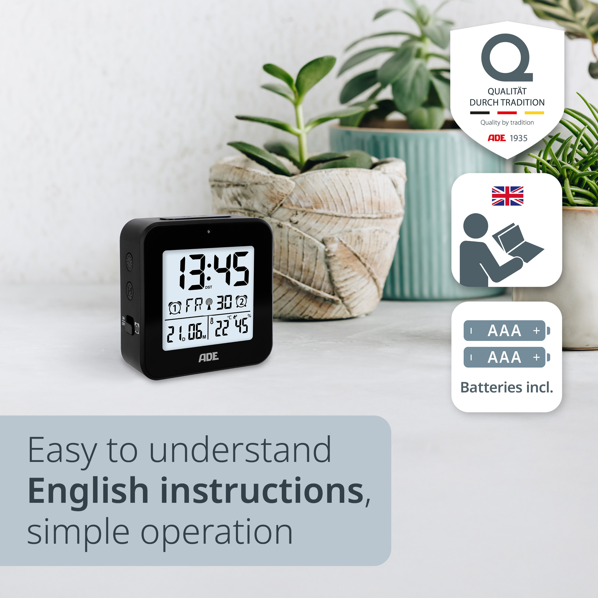 Radio-controlled clock | ADE CK2310-1