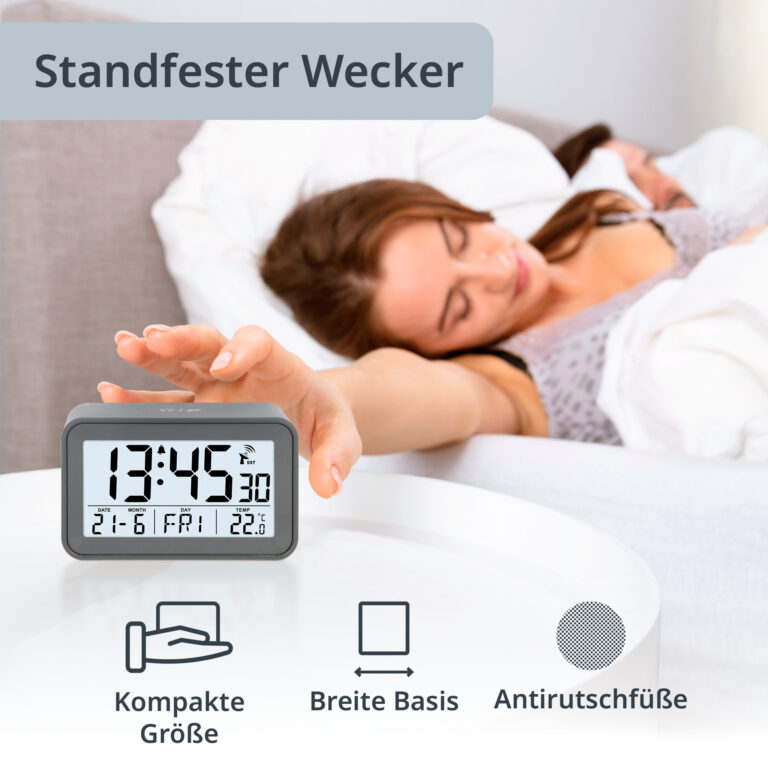 Radio-controlled alarm clock with calendar | CK2306