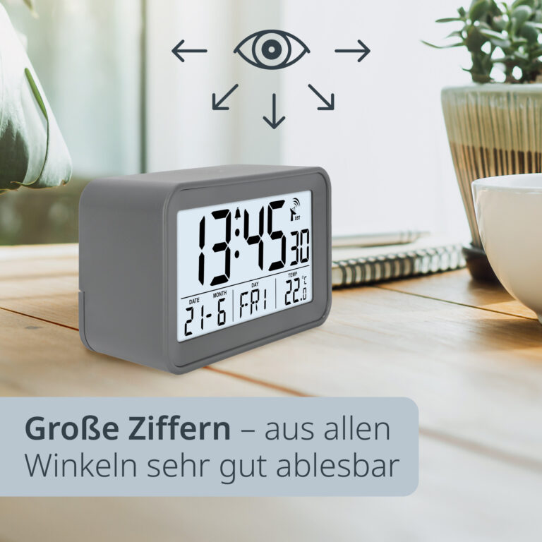 Radio-controlled alarm clock with calendar | CK2306