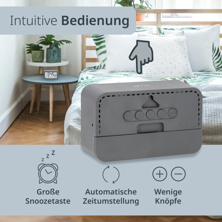 Radio-controlled alarm clock with calendar | CK2306