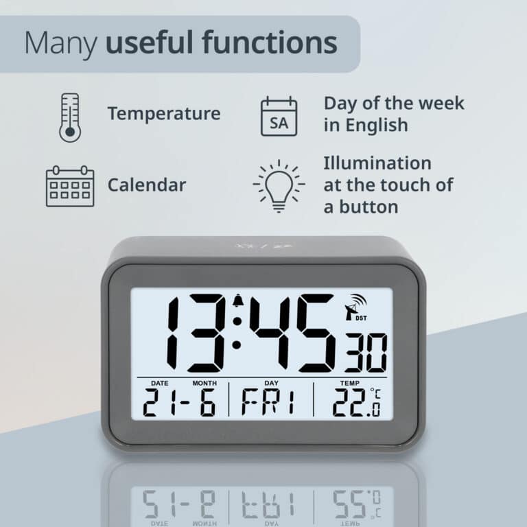 Radio-controlled alarm clock with calendar | CK2306
