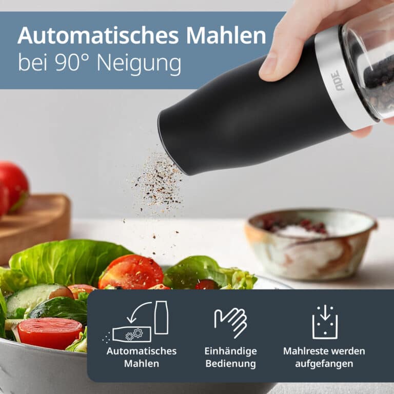 Elektrische Salz-/Pfeffermühle mit Kippsensor | KG2407-1