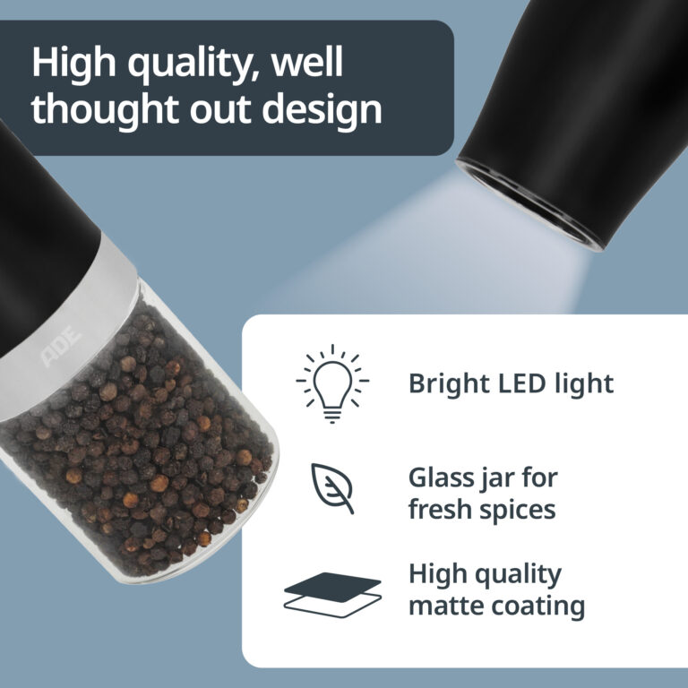 Electric salt/pepper mill with tilt sensor | KG2407-1