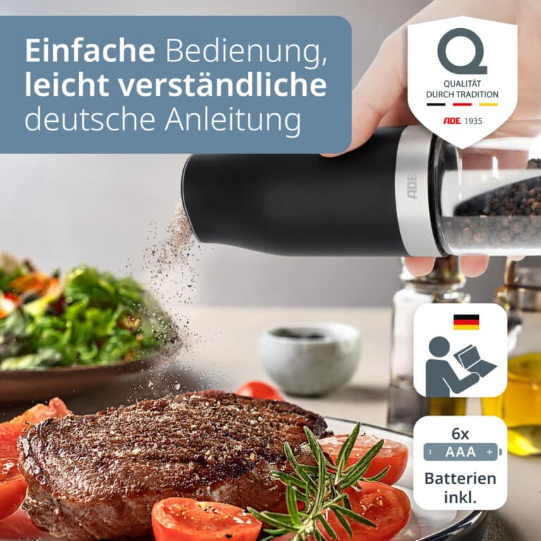 Elektrische Salz-/Pfeffermühle mit Kippsensor | KG2407-1