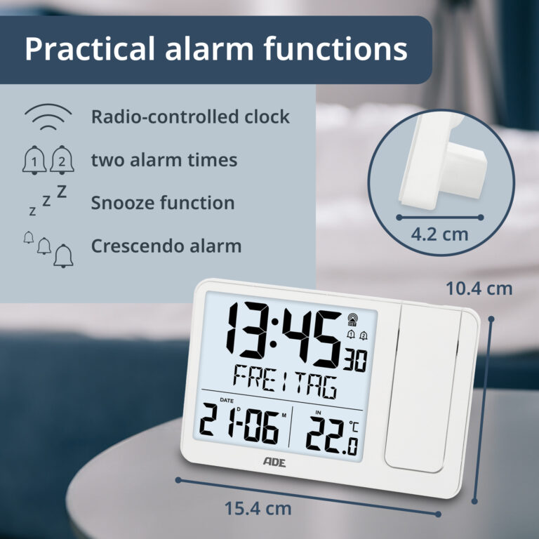 Digital DCF radio alarm clock with projection | CK2406-2