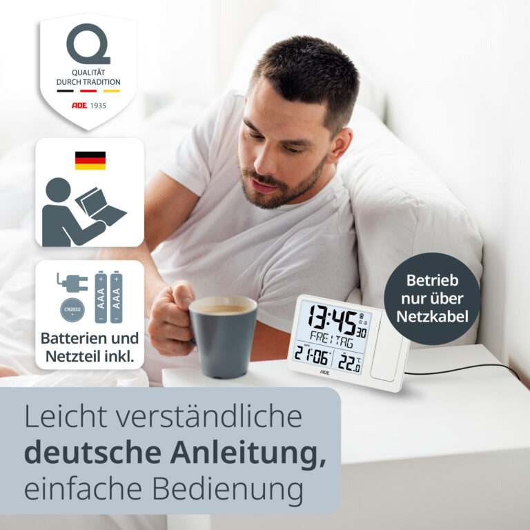 Digitaler DCF-Funkwecker mit Projektion | CK2406-2