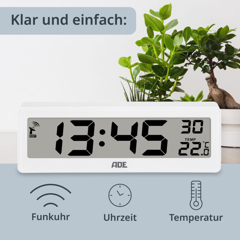 Digitale Funkuhr mit Temperaturanzeige | ADE CK1704-1