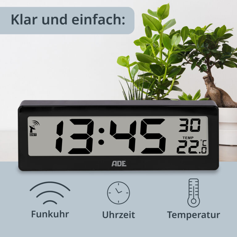 Digitale Funkuhr mit Temperaturanzeige | ADE CK1704-2
