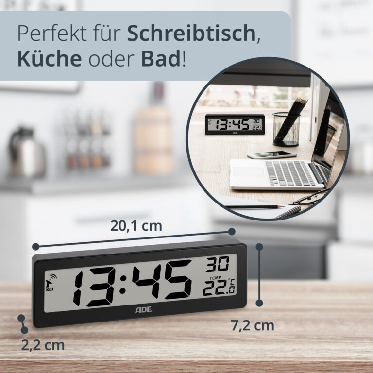 Digitale Funkuhr mit Temperaturanzeige | ADE CK1704-2