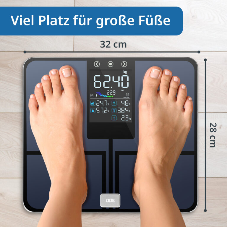 Digitale Körperfettwaage mit großem Farbdisplay | ADE BA2500-1 Emmy