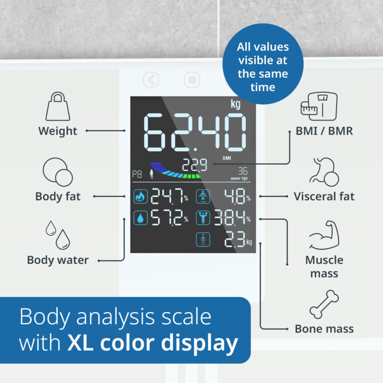 Digital body fat scale with large colour display | ADE BA2500-2 Emmy